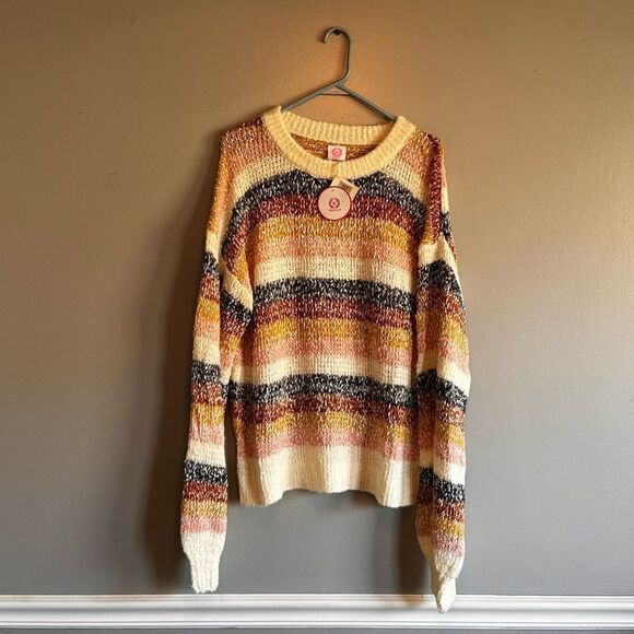 New with tags Wanna B sweater size Large L women’s stripe - Picture 1 of 5